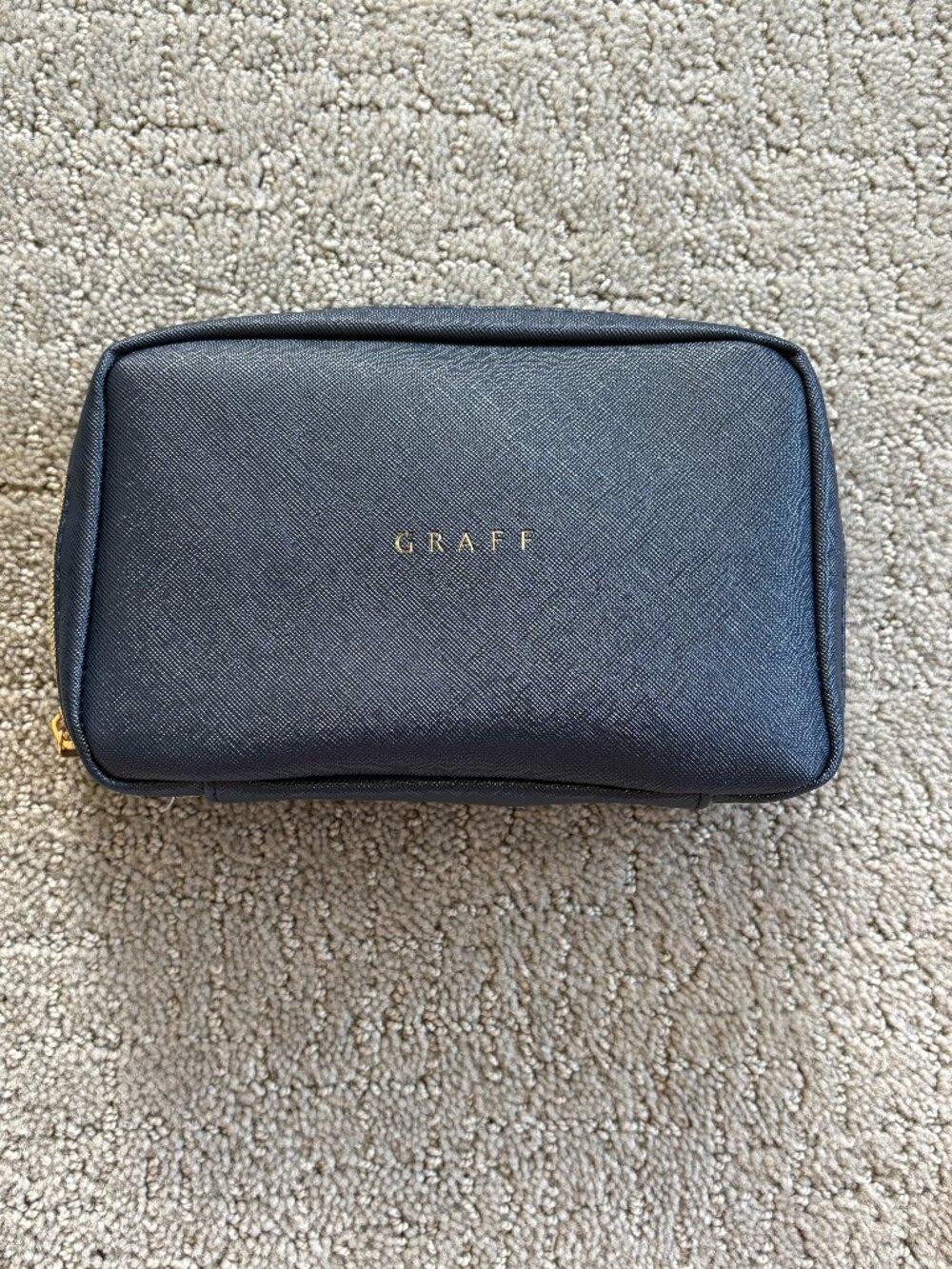 Korean Air Graff Navy Amenity Vanity Kit Travel Pouch Hand Cream Perfume Earplug